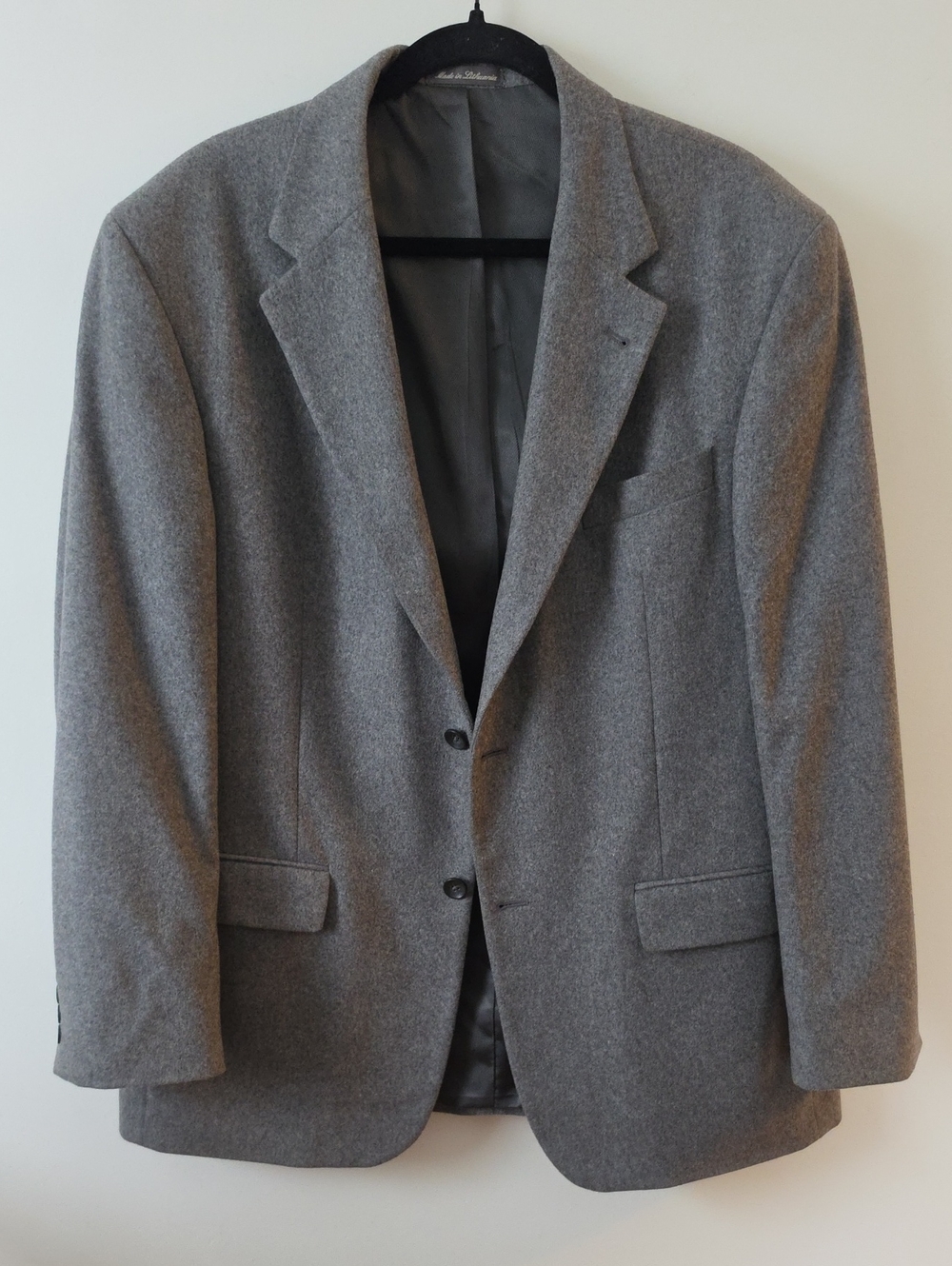 Oscar De La Renta Gray Wool Cashmere Blazer Sport Coat Jacket 44R
